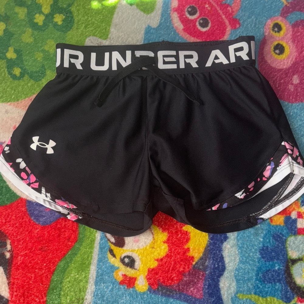 Under Armour Kids Black and Pink Athletic Shorts